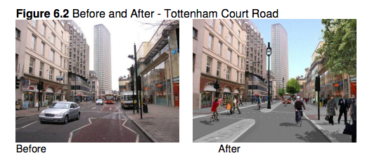 visualisation of Tottenham Court Road in August 2011 Camden LIP